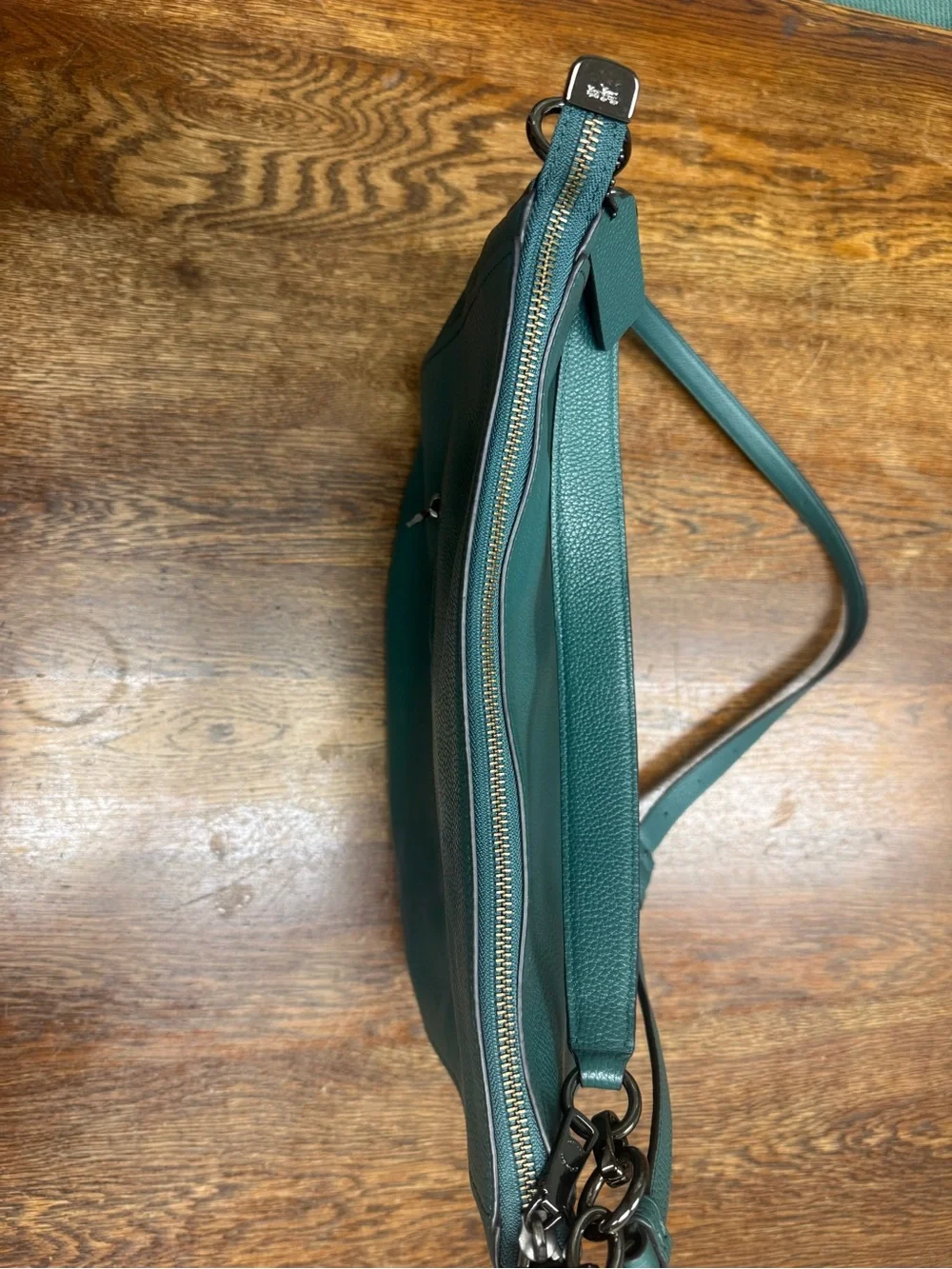 Coach Pebbled Leather Hobo Bag in Teal Green - Beautiful